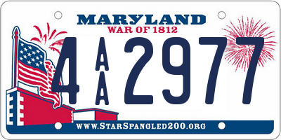 MD license plate 4AA2977