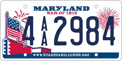 MD license plate 4AA2984