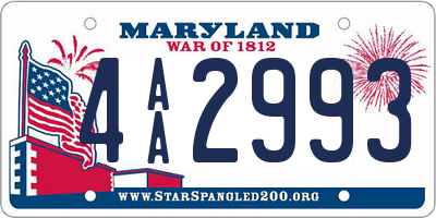 MD license plate 4AA2993