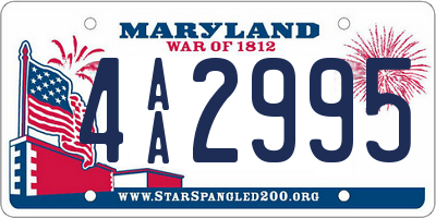 MD license plate 4AA2995