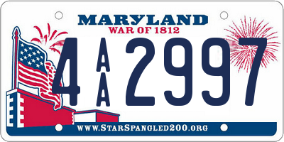 MD license plate 4AA2997