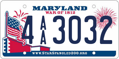 MD license plate 4AA3032