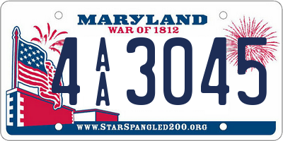 MD license plate 4AA3045