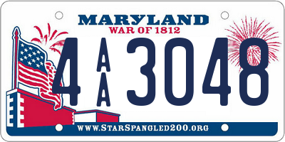 MD license plate 4AA3048