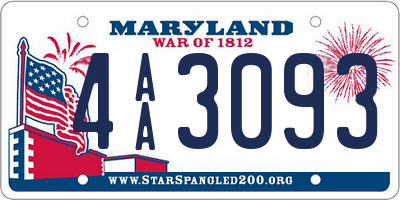 MD license plate 4AA3093