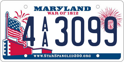 MD license plate 4AA3099