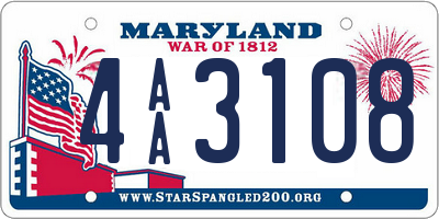MD license plate 4AA3108
