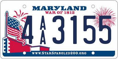 MD license plate 4AA3155