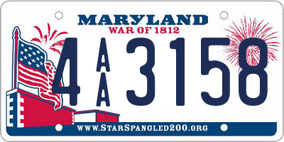 MD license plate 4AA3158