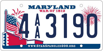 MD license plate 4AA3190