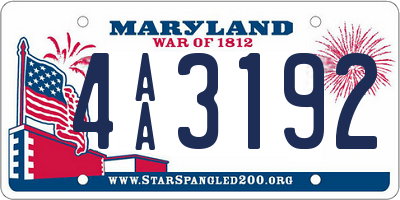 MD license plate 4AA3192