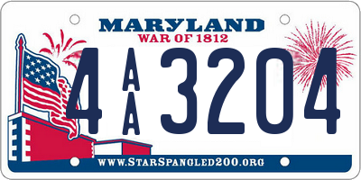 MD license plate 4AA3204