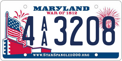 MD license plate 4AA3208