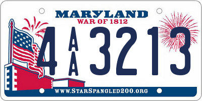 MD license plate 4AA3213