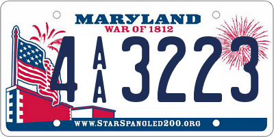 MD license plate 4AA3223