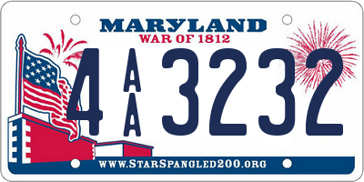 MD license plate 4AA3232