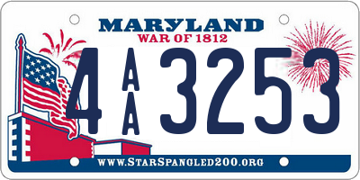 MD license plate 4AA3253