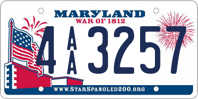 MD license plate 4AA3257