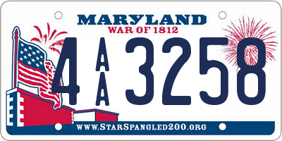 MD license plate 4AA3258