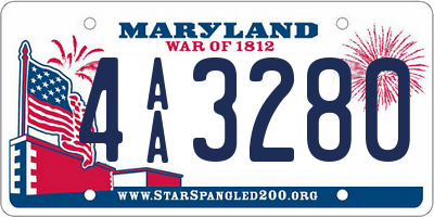 MD license plate 4AA3280