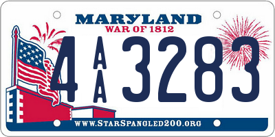 MD license plate 4AA3283