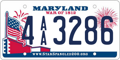 MD license plate 4AA3286