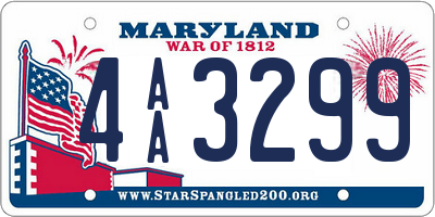 MD license plate 4AA3299
