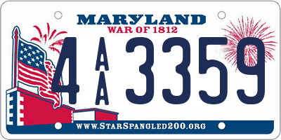 MD license plate 4AA3359