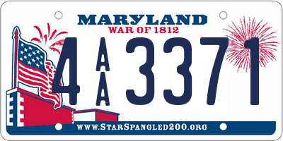 MD license plate 4AA3371