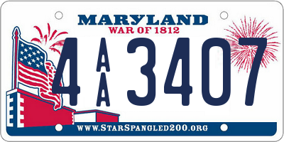MD license plate 4AA3407