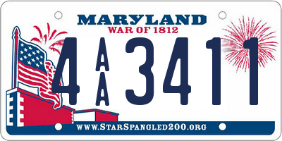 MD license plate 4AA3411