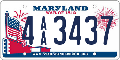 MD license plate 4AA3437