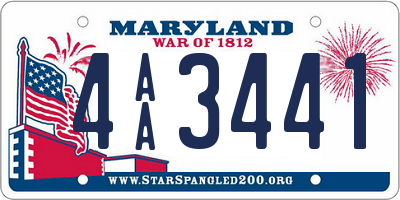MD license plate 4AA3441