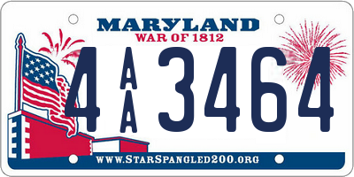 MD license plate 4AA3464
