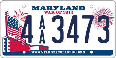 MD license plate 4AA3473