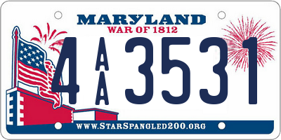 MD license plate 4AA3531