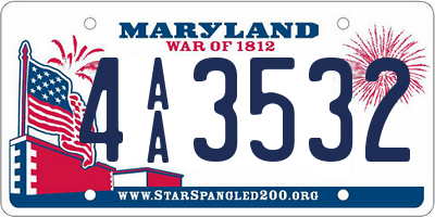 MD license plate 4AA3532