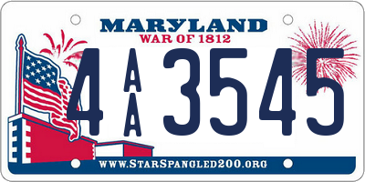 MD license plate 4AA3545