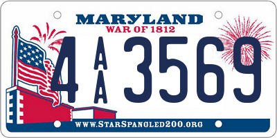 MD license plate 4AA3569