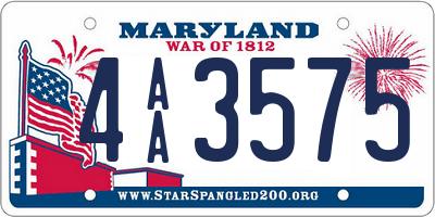 MD license plate 4AA3575