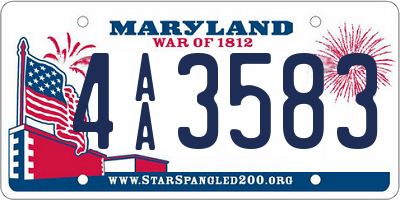 MD license plate 4AA3583