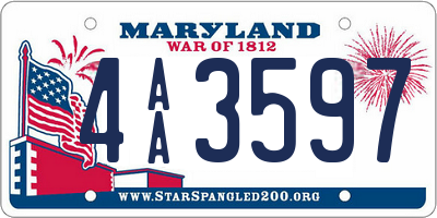 MD license plate 4AA3597