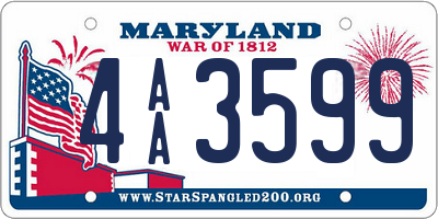 MD license plate 4AA3599