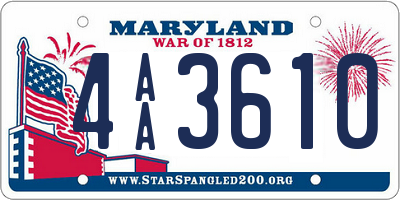 MD license plate 4AA3610