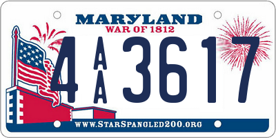 MD license plate 4AA3617
