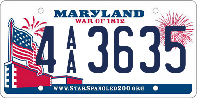 MD license plate 4AA3635