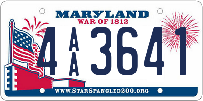 MD license plate 4AA3641