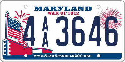MD license plate 4AA3646