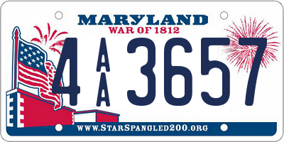 MD license plate 4AA3657