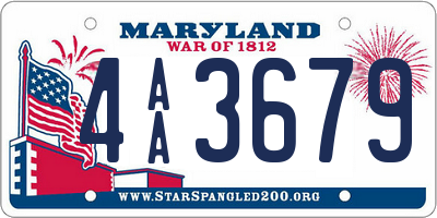 MD license plate 4AA3679
